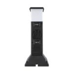 Solight záhradný stĺpik IP44 s LED osvetlením, plast, 2 zásuvky, hranol, čierny – Obrázok 3