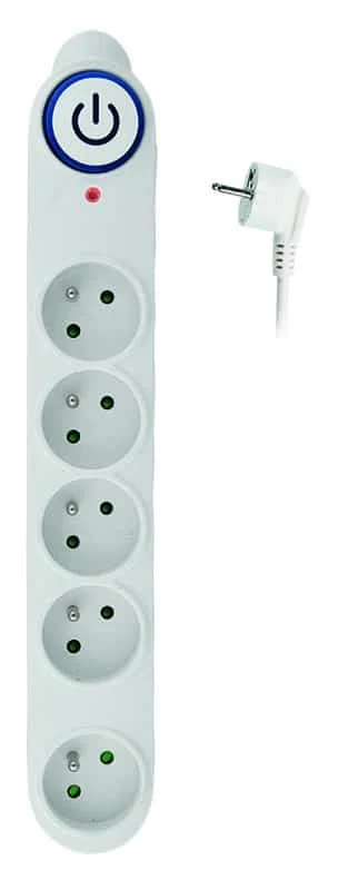 Solight prepäťová ochrana, 150J, 5 zásuviek, 1,5m, biela