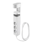 Solight 3z + USB A+C prenosné stolné zásuvky, 2m, biela, USB rýchlonabíjačka 20W PD – Obrázok 3