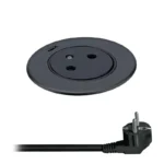 Solight 1z + 1x USB-C vstavaná zásuvka, nerez oceľ, EasyEject systém, predlžovací prívod 1,5m, 3x 1,5mm2, USB 3.0A, tmavá metalická