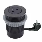 Solight 1z + 1x USB-C vstavaná zásuvka, nerez oceľ, EasyEject systém, predlžovací prívod 1,5m, 3x 1,5mm2, USB 3.0A, tmavá metalická – Obrázok 2