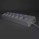 Solight 6z predlžovací prívod, 2m, 3 x 1mm2, biely, 6+1 vypínač – Obrázok 4