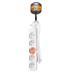 Solight predlžovací prívod, 5 zásuviek, biely, 3m – Obrázok 4