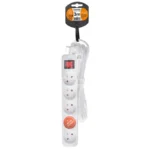 Solight predlžovací prívod, 5 zásuviek, biely, vypínač, 3m – Obrázok 4