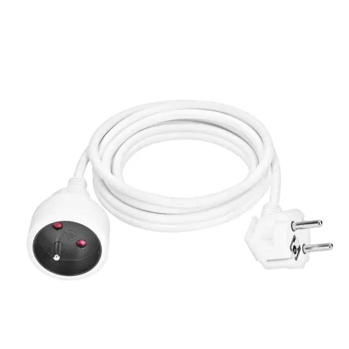 Solight predlžovací prívod - spojka, 1 zásuvka, 3m, 3 x 1mm2, biela – Obrázok 2