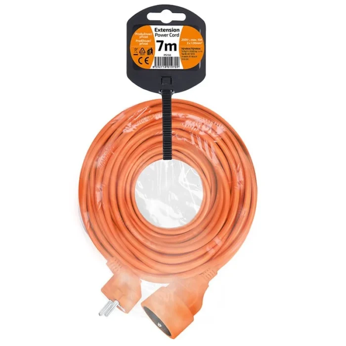 Solight predlžovací prívod - spojka, 1 zásuvka, 7m, 3 x 1mm2, oranžová – Obrázok 3