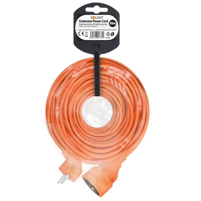Solight predlžovací prívod - spojka, 1 zásuvka, 10m, 3 x 1mm2, oranžová – Obrázok 3