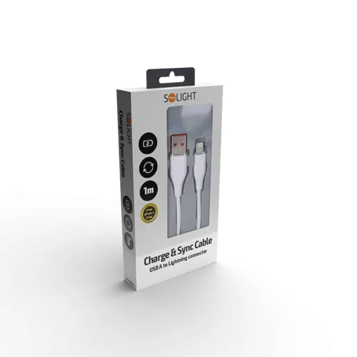 Solight lightning kábel, USB 2.0 A konektor - Lightning konektor, silikón, 1m – Obrázok 3