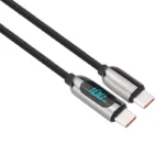 Solight USB-C kábel s displejom, USB-C konektor - USB-C konektor, 100W, 1m