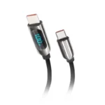 Solight USB-C kábel s displejom, USB-C konektor - USB-C konektor, 100W, 1m – Obrázok 2