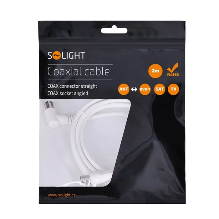 Solight anténny koaxiálny kábel, kombinované konektory, 2m, sáčok – Obrázok 3