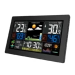 Solight meteostanica, XL farebný LCD, teplota, vlhkosť, tlak, RCC, čierna – Obrázok 2