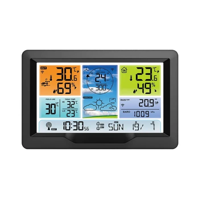 Solight profesionálna meteostanica, prehľadný a dizajnový displej, tlak, teplota, vlhkosť, zrážky, hodnoty vetra – Obrázok 2
