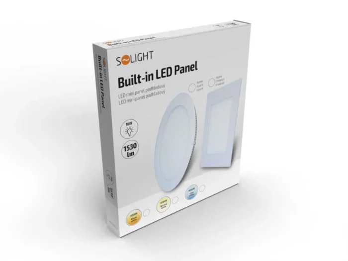 Solight LED mini panel, podhľadový, 18W, 1530lm, 3000K, tenký, okrúhly, biely – Obrázok 2