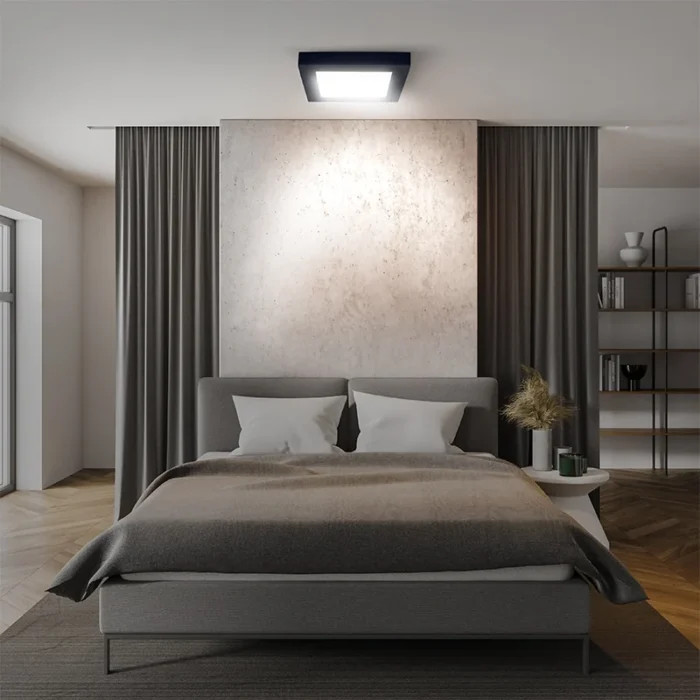 Solight LED mini panel CCT, prisazený, 12W, 900lm, 3000K, 4000K, 6000K, štvorcový, čierna farba – Obrázok 2