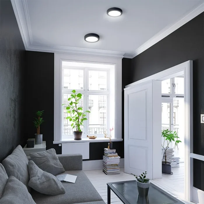 Solight LED mini panel CCT, prisazený, 18W, 1530lm, 3000K, 4000K, 6000K, okrúhly, čierna farba – Obrázok 2