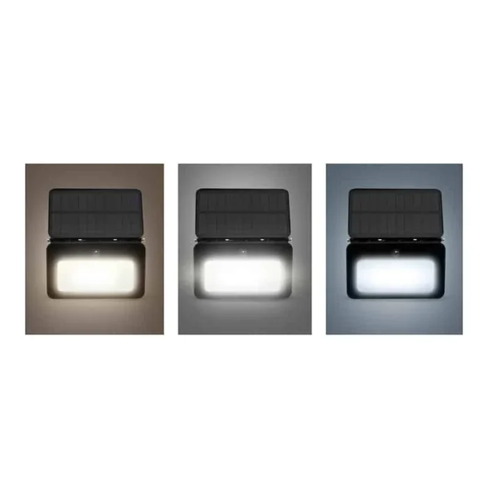 Solight LED solárny reflektor so senzorom, 6W, 660lm, 3CCT, Li-Ion, čierna – Obrázok 3