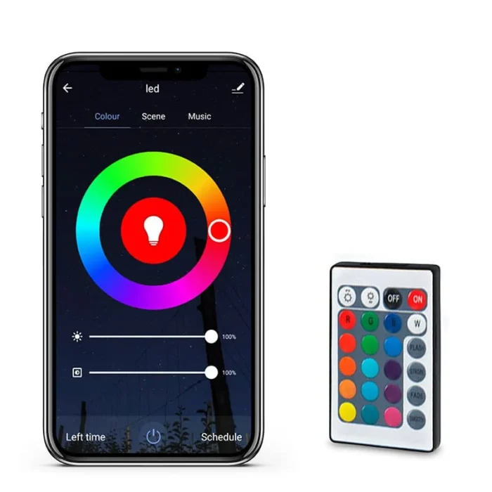Solight wifi Smart LED svetelný pás, RGB, 5m, sada s adaptérom a dialkovým ovladačom – Obrázok 3