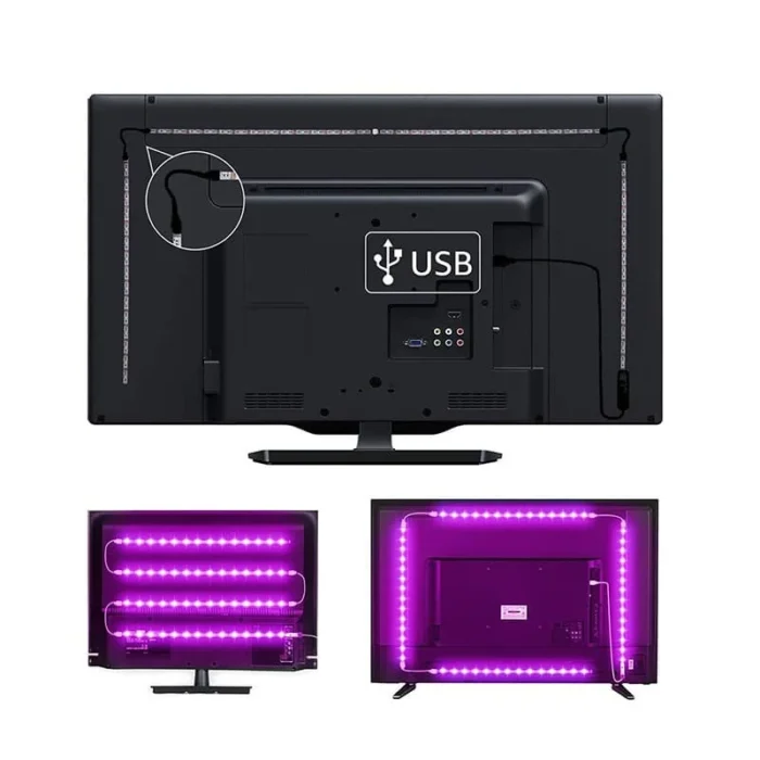 Solight LED WIFI smart RGB pásik pre TV, 4x50cm, USB – Obrázok 2