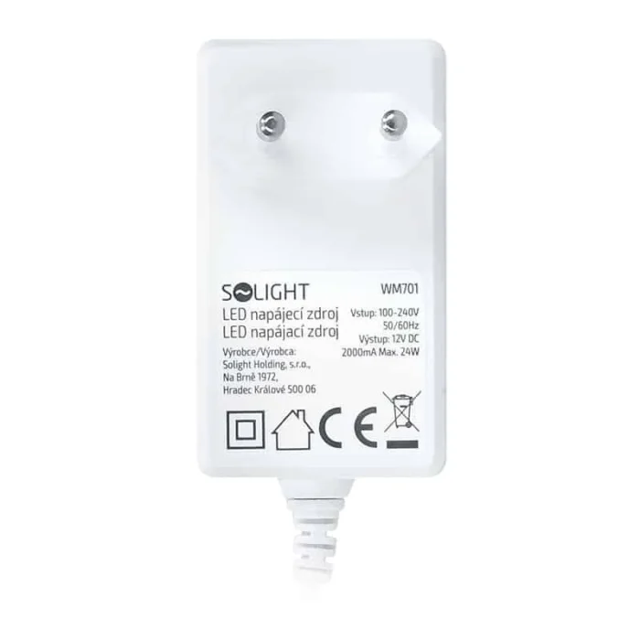 Solight sieťový adaptér pre LED pásiky, 230V - 12V, 2A, 24W, biela farba – Obrázok 4