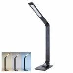 Solight LED stolná lampička stmievateľná, 8W, display, zmena chromatickosti, hliník, čierna