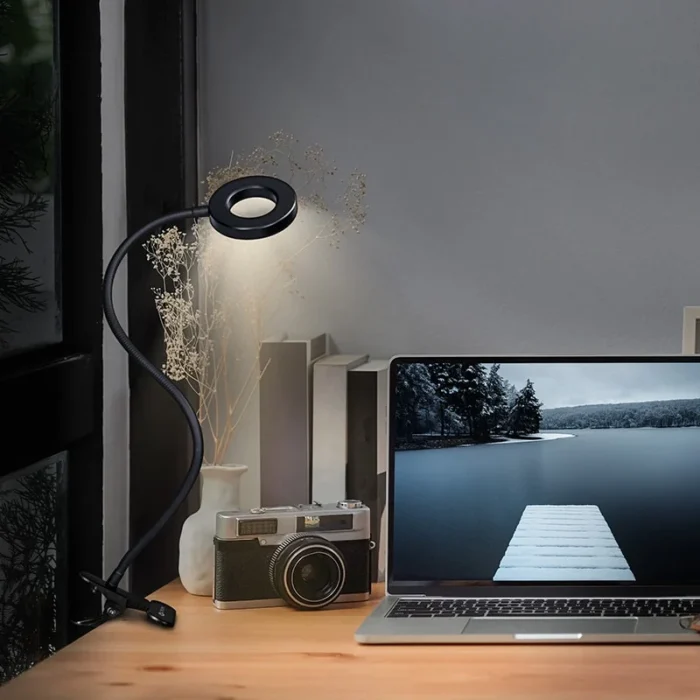 Solight LED stmievateľná stolná lampička s klipom, 300lm, nastaviteľná teplota svetla, USB – Obrázok 3