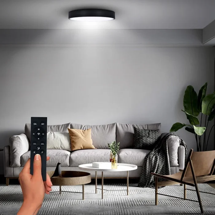 Solight LED osvetlenie s diaľkovým ovládačom, 50W, 3100lm, 40cm, zmena chromatickosti, stmievateľné, čierna – Obrázok 2
