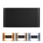 Solight LED vonkajšie nástenné osvetlenie Modena, 12W, 800lm, 3CCT, čierna