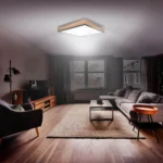 Solight LED ceiling lighting with remote control, square, wood decor, 3000lm, 40W, 45x45cm – Obrázok 2