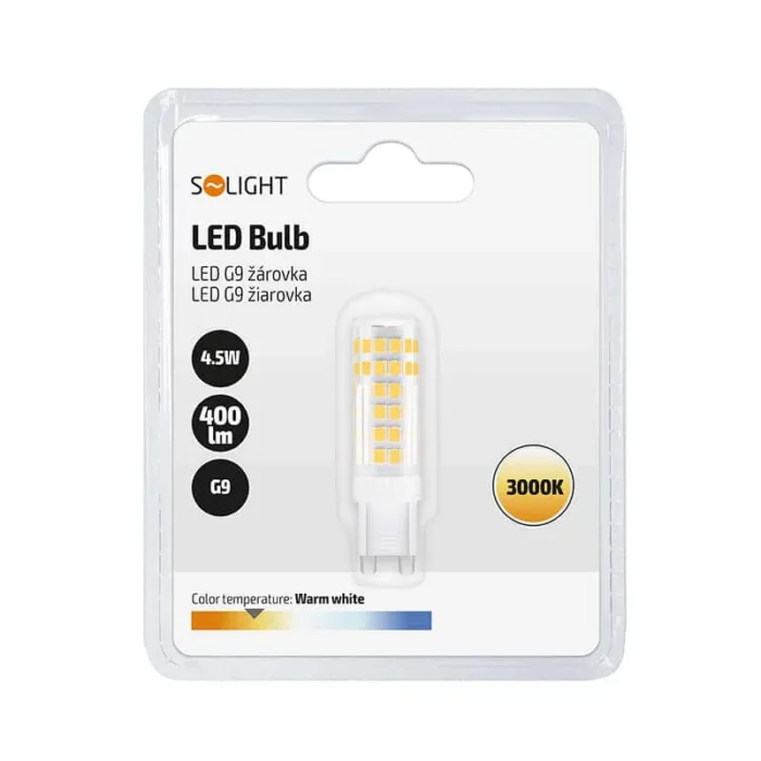 Solight LED žiarovka G9, 4,5W, 3000K, 400lm – Obrázok 2