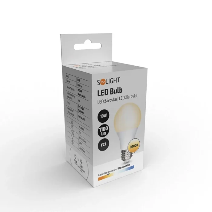 Solight LED žiarovka, klasický tvar, 10W, E27, 3000K, 270°, 1100lm – Obrázok 2