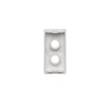 Kryt, K45, prázdna, pre spojky 2× RCA (CINCH), 45×22,5mm, čisto biela – Obrázok 3