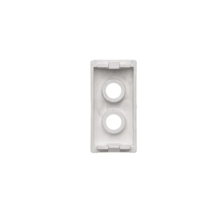 Kryt, K45, prázdna, pre spojky 2× RCA (CINCH), 45×22,5mm, čisto biela – Obrázok 3