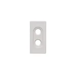 Kryt, K45, prázdna, pre spojky 2× RCA (CINCH), 45×22,5mm, čisto biela – Obrázok 2