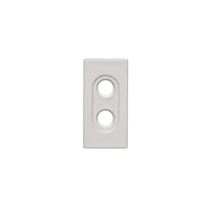 Kryt, K45, prázdna, pre spojky 2× RCA (CINCH), 45×22,5mm, čisto biela – Obrázok 2
