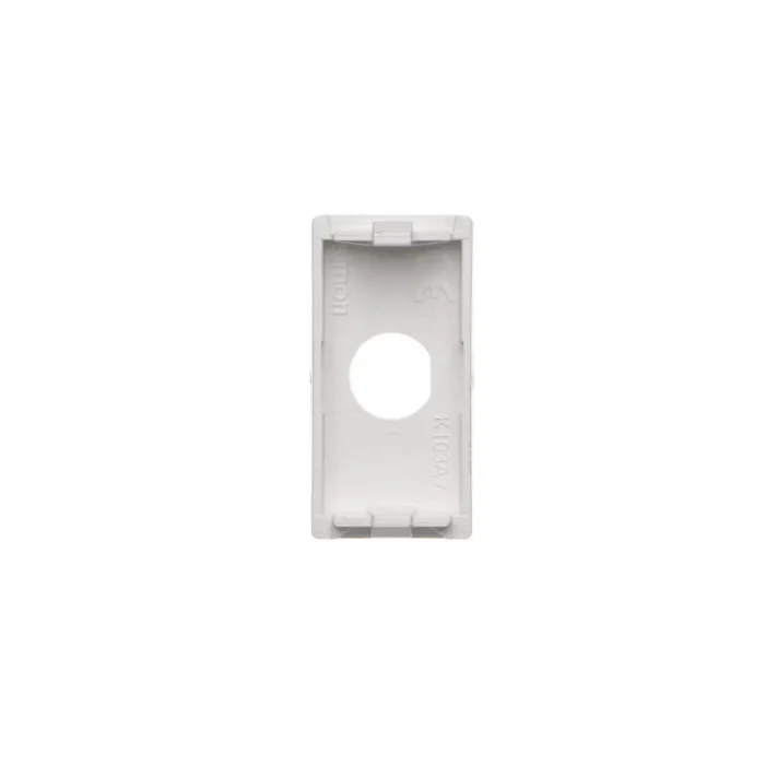 Kryt, K45, prázdna, s otvorom Ø14mm, 45×22,5mm, čisto biela – Obrázok 3