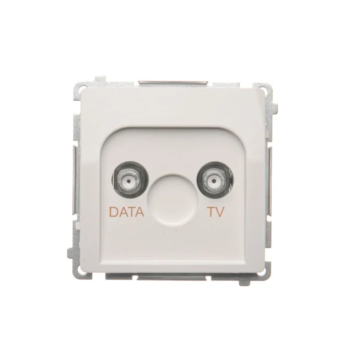 Anténna zásuvka DATA-TV, tlm.: 5dB, biela – Obrázok 3