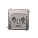 Anténna zásuvka R-TV-DATA, tlm.: 10dB, nerez, metalizovaný – Obrázok 3