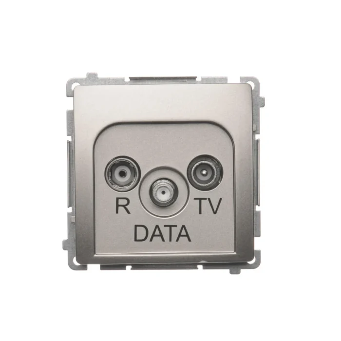 Anténna zásuvka R-TV-DATA, tlm.: 10dB, saténový, metalizovaný – Obrázok 3