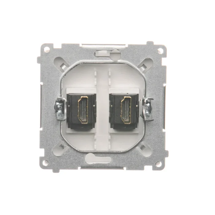 Zásuvka HDMI dvojitá, biela – Obrázok 4
