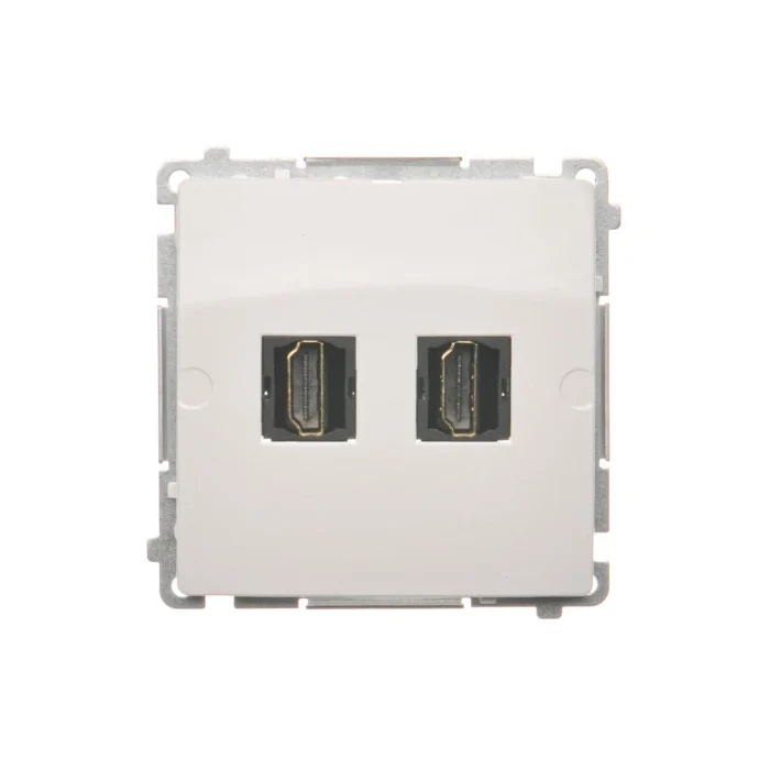 Zásuvka HDMI dvojitá, biela – Obrázok 3