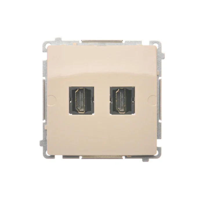 Zásuvka HDMI dvojitá, béžový – Obrázok 3