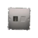 Zásuvka HDMI jednoduchá, nerez, metalizovaný – Obrázok 3