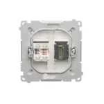 Zásuvka HDMI + počítačová RJ45 kat. 6, biela – Obrázok 4