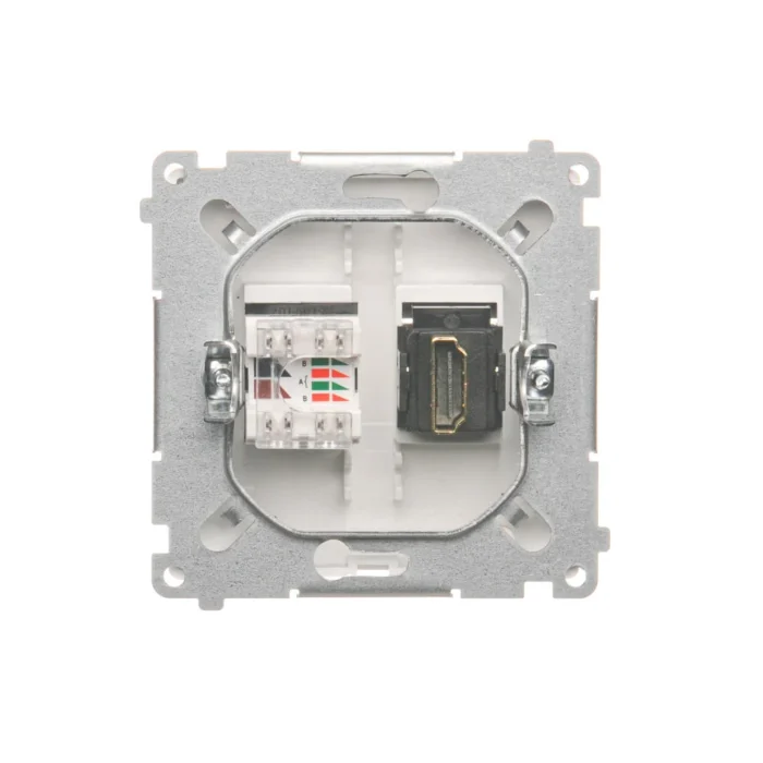 Zásuvka HDMI + počítačová RJ45 kat. 6, biela – Obrázok 4