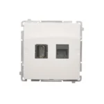 Zásuvka HDMI + počítačová RJ45 kat. 6, biela – Obrázok 3