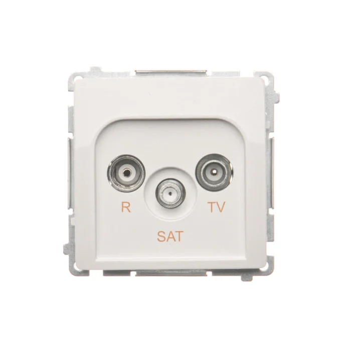 Anténna zásuvka R-TV-SAT koncová/zakončená, tlm.: 1dB, biela – Obrázok 3