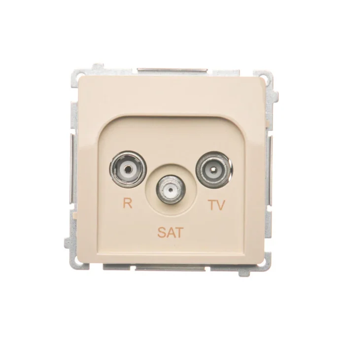 Anténna zásuvka R-TV-SAT koncová/zakončená, tlm.: 1dB, béžový – Obrázok 3