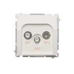 Anténna zásuvka SAT-SAT-RTV dvojitá satelitná, tlm.: 1dB, biela – Obrázok 3