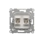 Anténna zásuvka na "F" konektor dvojitá, biela – Obrázok 5